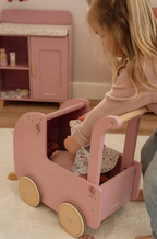 Little Dutch carucior retro din lemn pentru papusi 3 ani+ Soft Flower