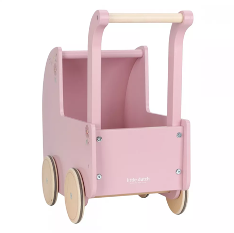 Little Dutch carucior retro din lemn pentru papusi 3 ani+ Soft Flower Imagine secundară a produsului