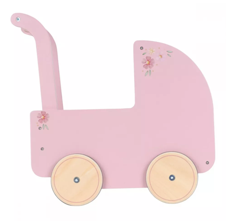 Little Dutch carucior retro din lemn pentru papusi 3 ani+ Soft Flower