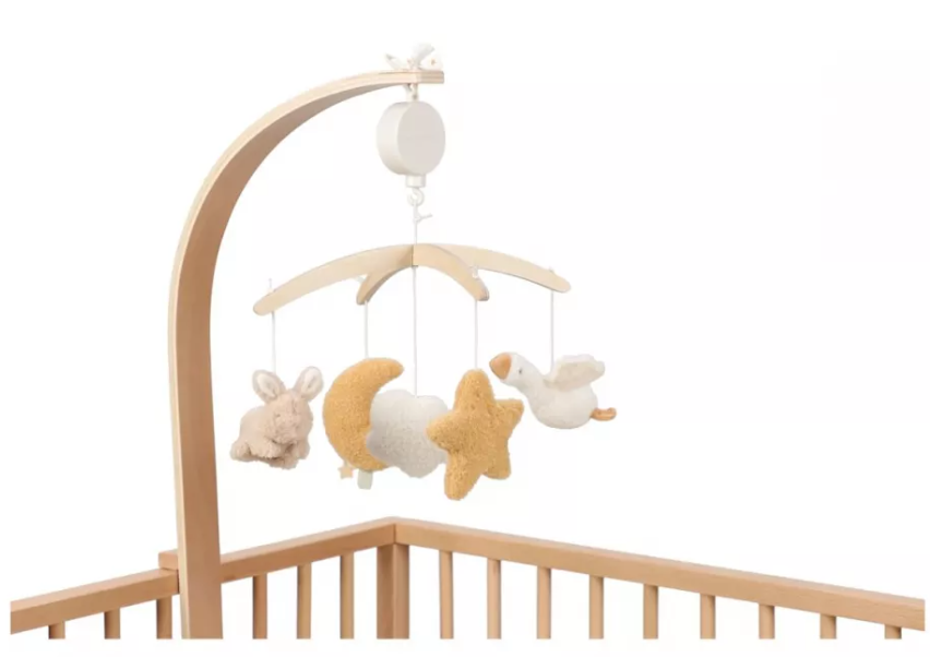 Little Dutch carusel muzical cu brat din lemn 0-6 luni Newborn Natural