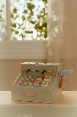 Little Dutch casa de marcat cu scaner si accesorii din lemn FSC 3 ani+
