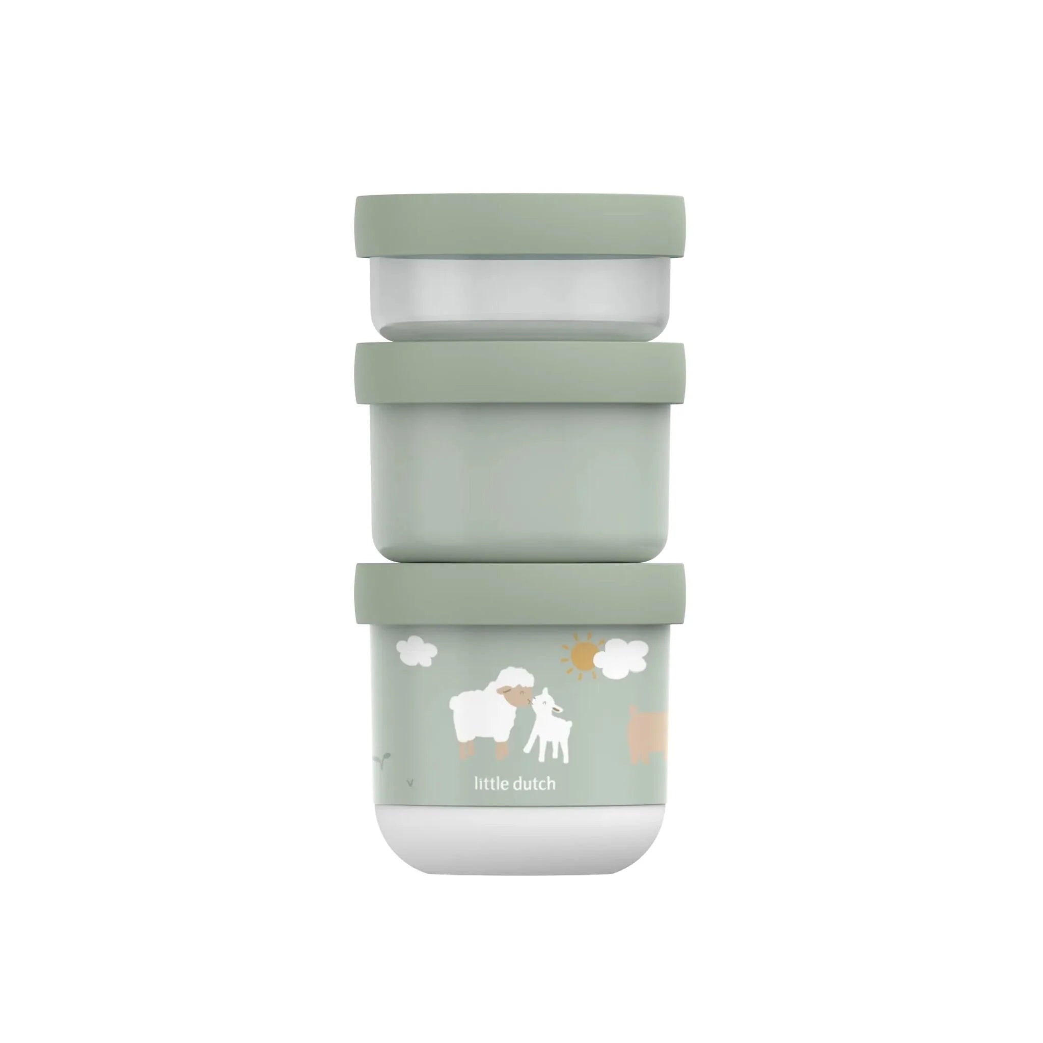 Little Dutch Mepal caserola stivuibila Mio set 3 bucati 0m+ Little Farm Imagine principală a produsului