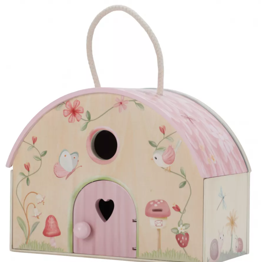 Little Dutch casuta de papusi portabila din lemn FSC cu zana si mobilier 3 ani+ Fairy Garden 
