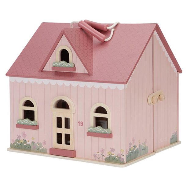 Little Dutch casuta de papusi portabila din lemn FSC cu mobilier 3 ani+