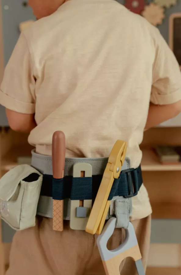 Little Dutch centura cu scule din lemn FSC 3 ani+ Blue