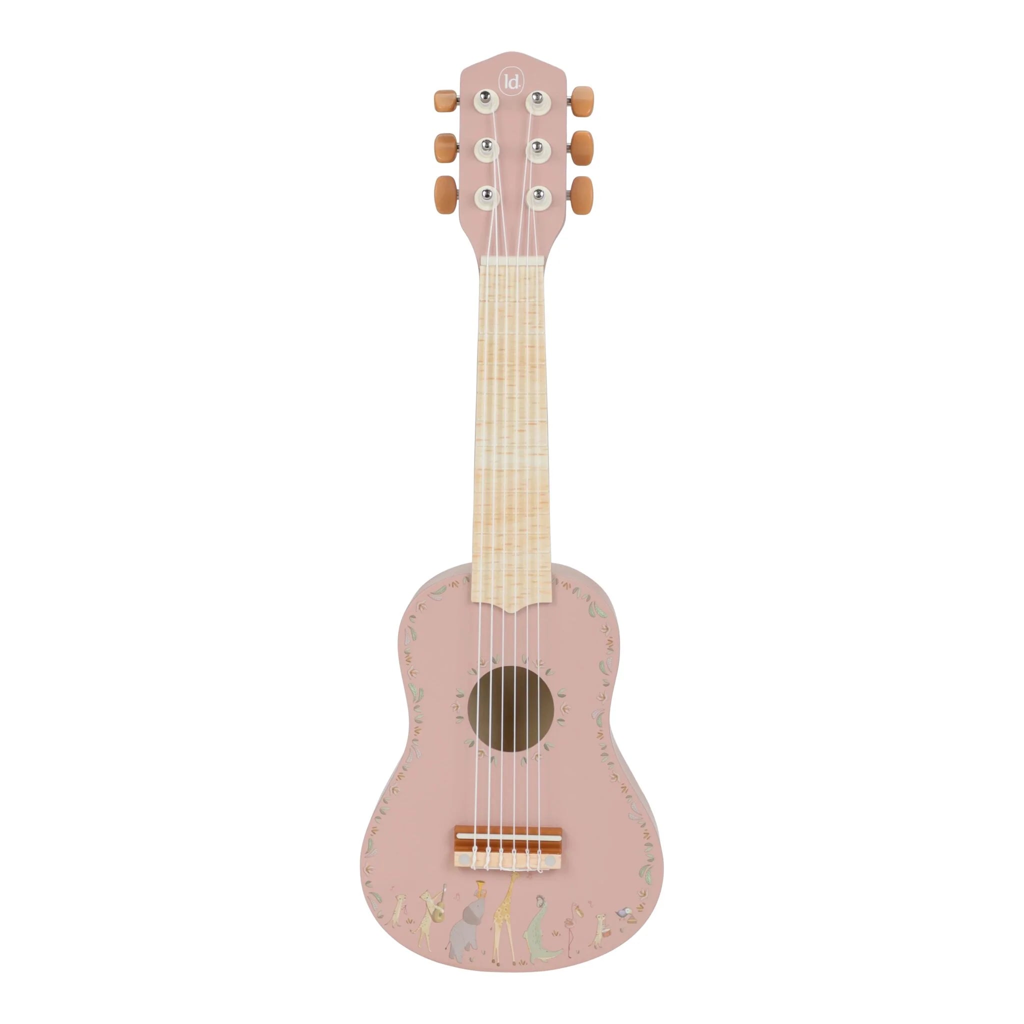 Little Dutch chitara din lemn FSC 3 ani+ Safari Friends Pink Imagine principală a produsului