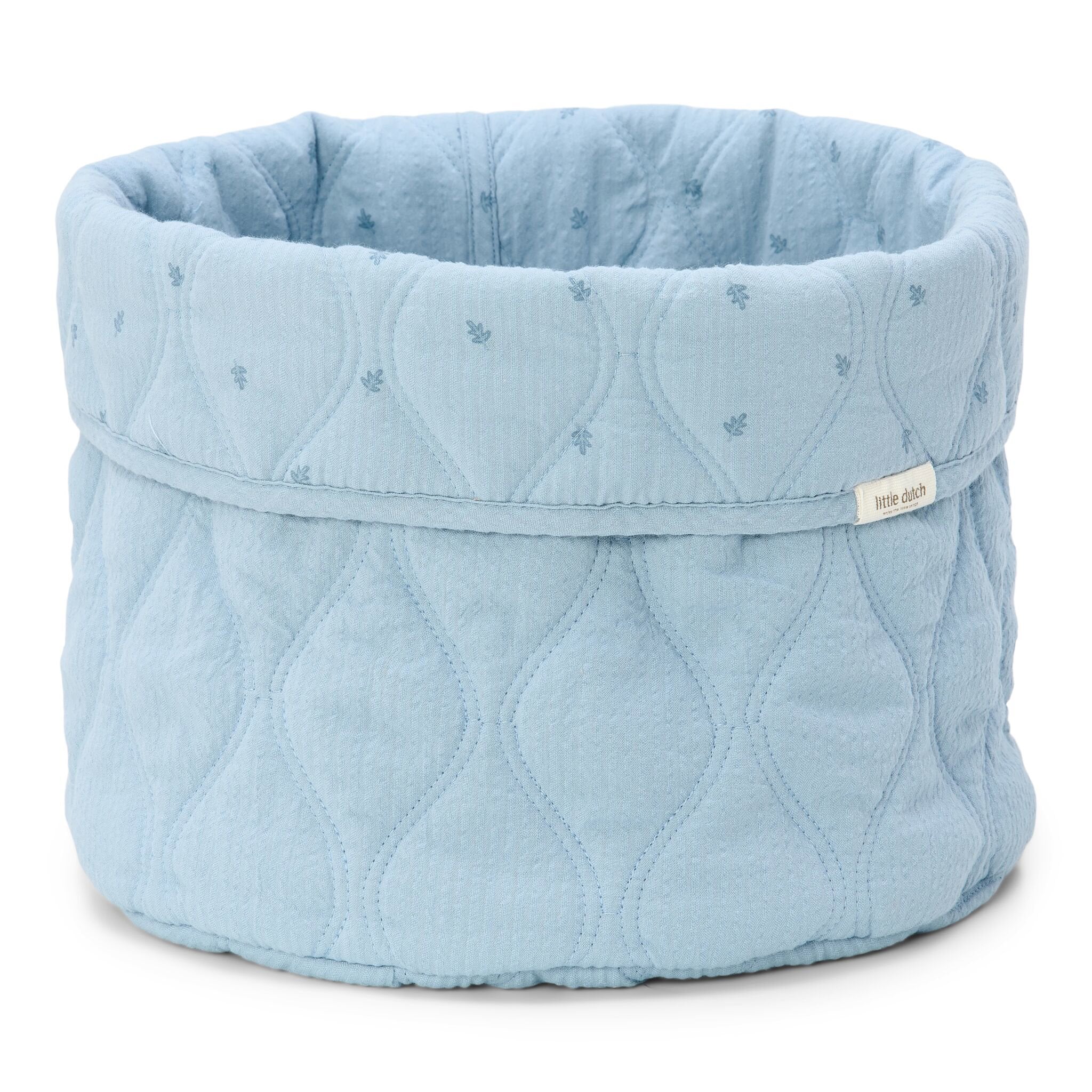 Little Dutch cos de depozitare mediu din bumbac organic 30x25 Pure Denim Blue