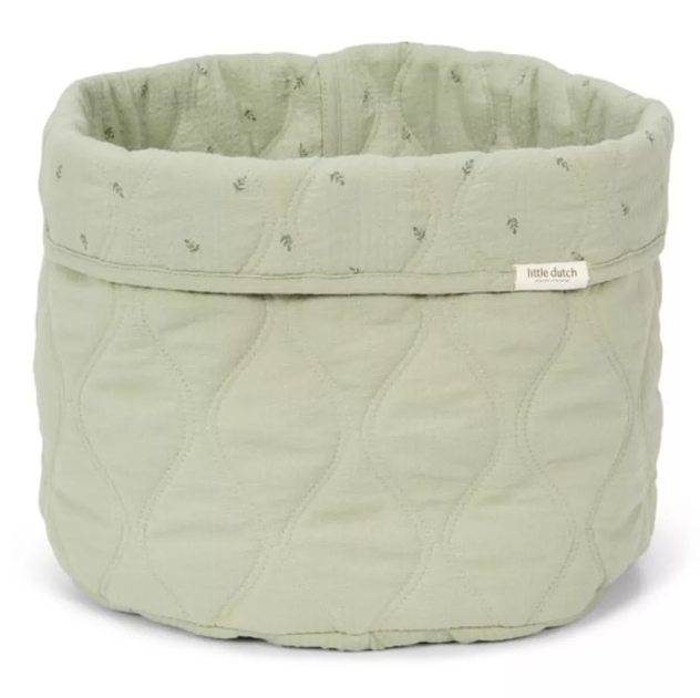Little Dutch cos de depozitare mediu din bumbac organic 30x25 Pure Sage