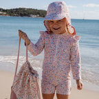 Little Dutch costum de baie intreg cu maneca lunga UV40+ Dreamy Flowerfield