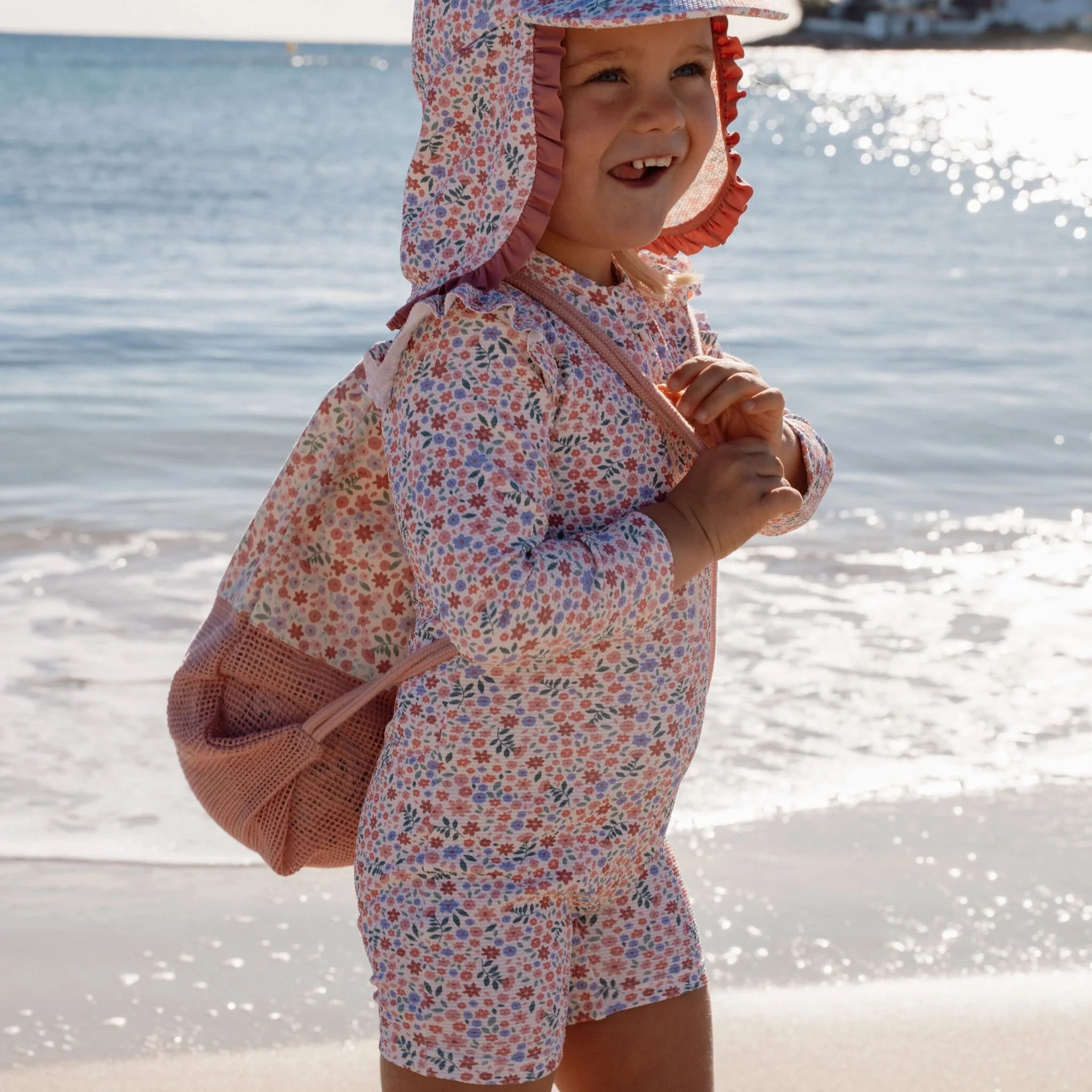 Little Dutch costum de baie intreg cu maneca lunga UV40+ Dreamy Flowerfield