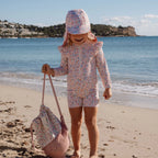 Little Dutch costum de baie intreg cu maneca lunga UV40+ Dreamy Flowerfield