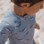 Little Dutch costum de baie intreg cu maneca lunga UV40+ Ocean Splash
