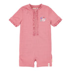 Little Dutch costum de baie intreg cu maneca scurta UV40+ Dreamy Pink Sparkle