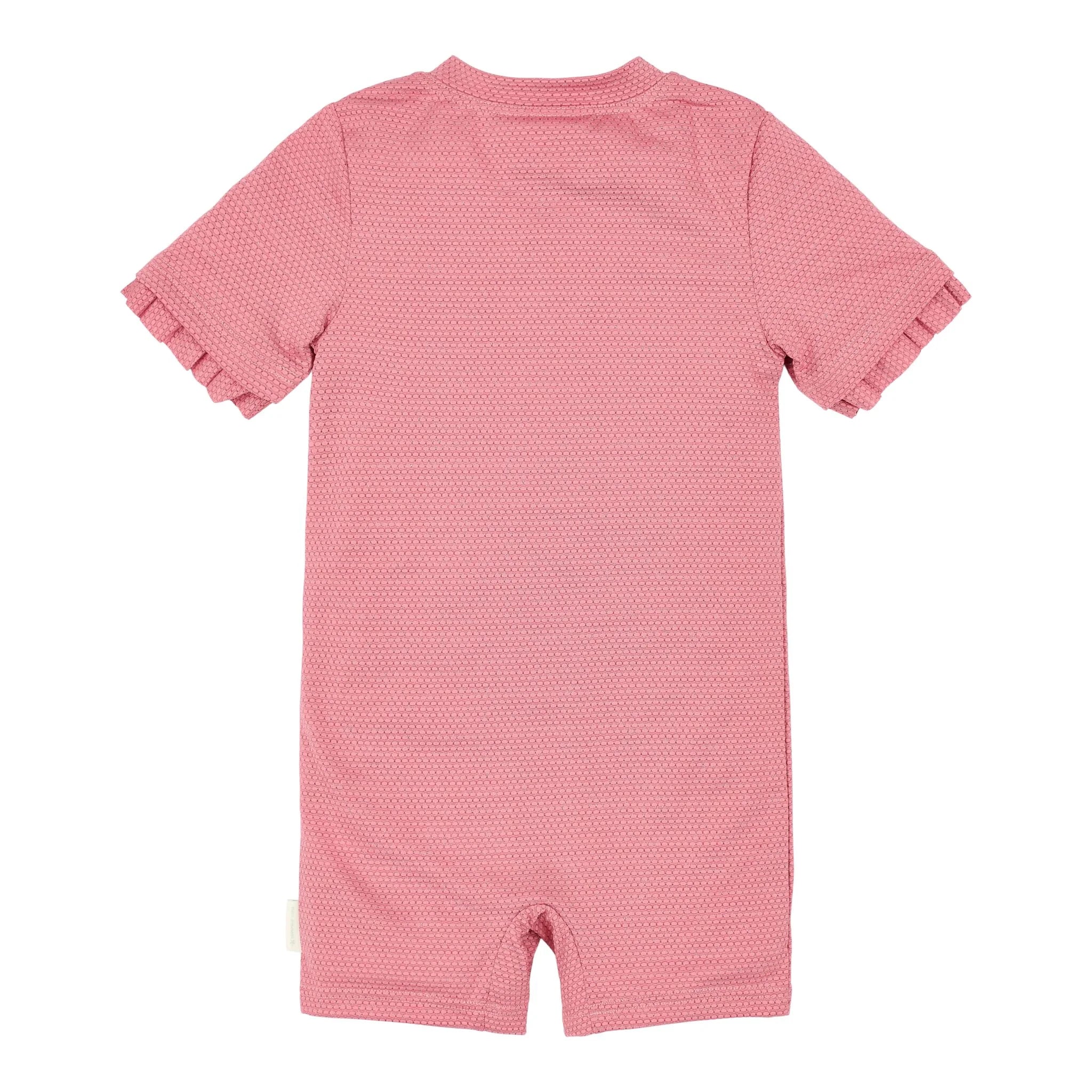 Little Dutch costum de baie intreg cu maneca scurta UV40+ Dreamy Pink Sparkle