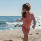 Little Dutch costum de baie intreg cu maneca scurta UV40+ Dreamy Pink Sparkle