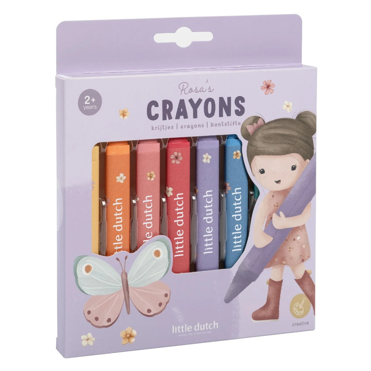 Little Dutch creioane cerate set de 8 bucati 2 ani+ Multicolored Rosa