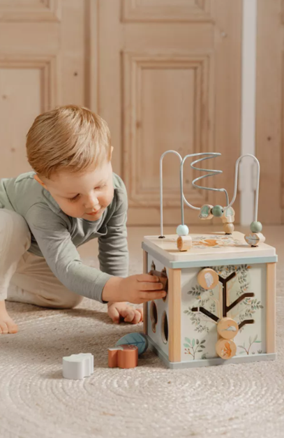Little Dutch jucarie din lemn FSC cub cu activitati 18m+ Forest Friends