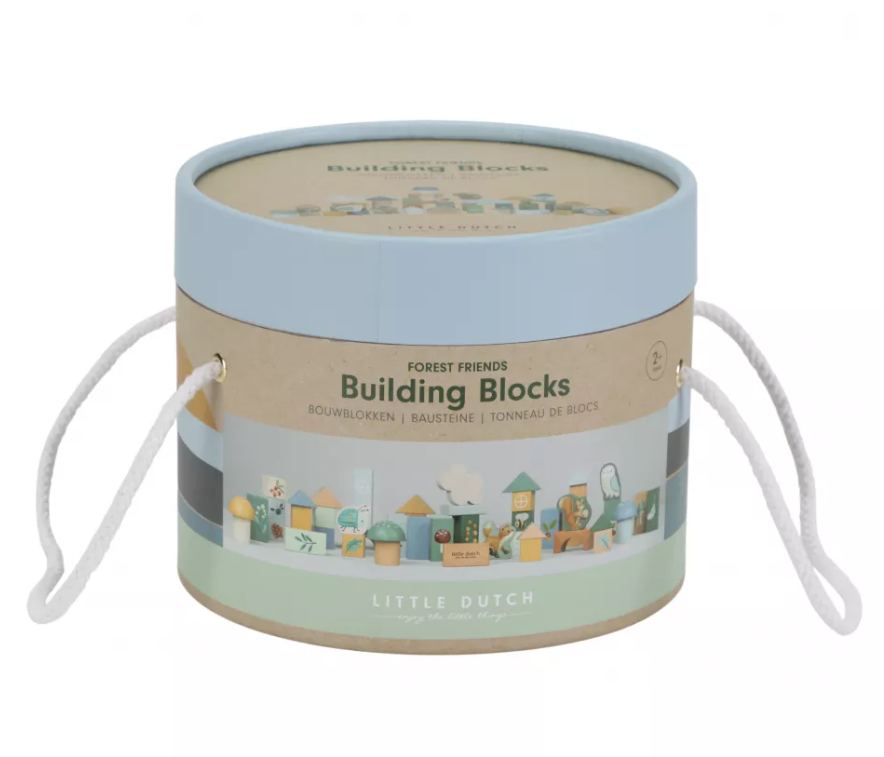 Little Dutch cuburi de constructie din lemn FSC 2 ani+ Forest Friends