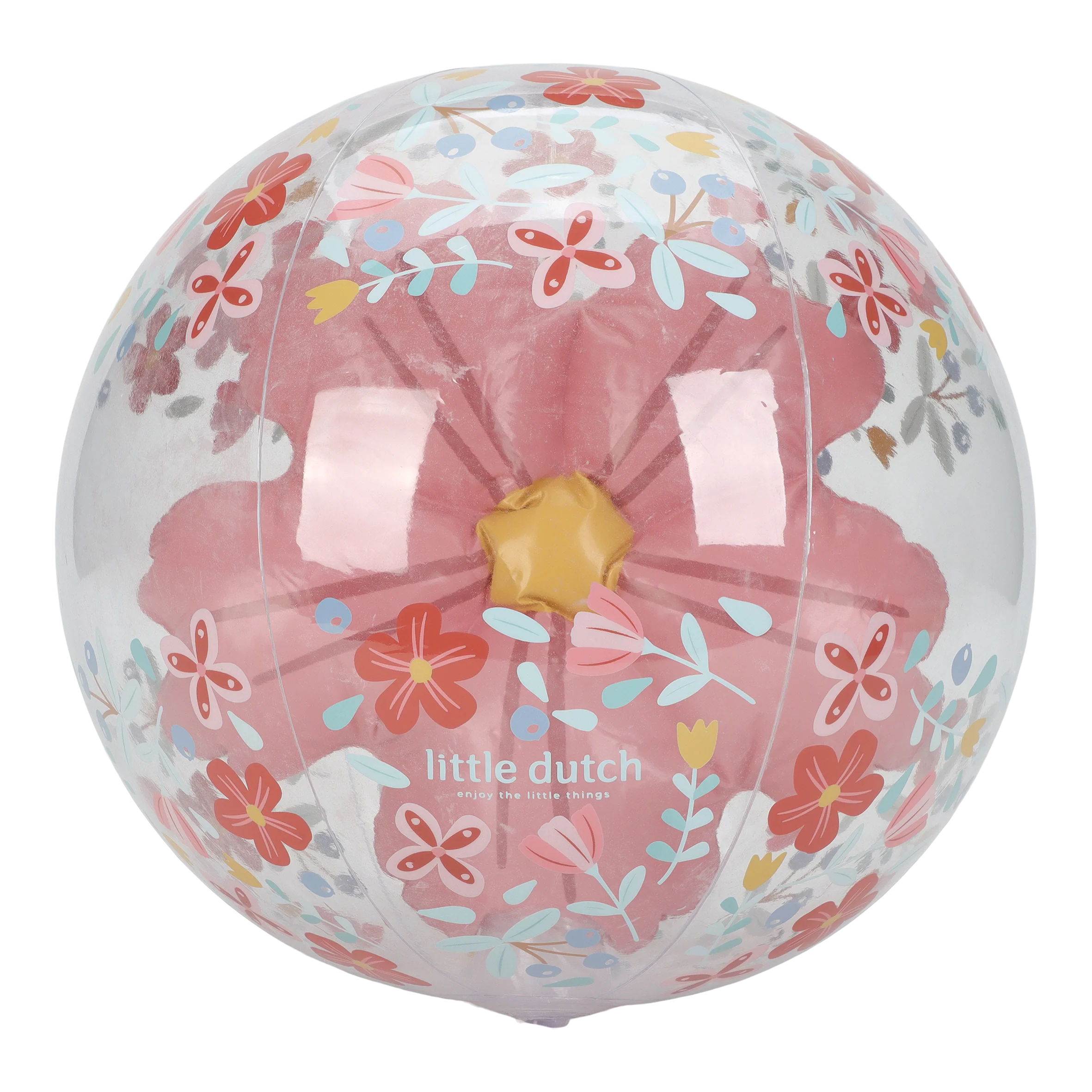 Little Dutch minge de plaja gonflabila cu figurina 3D 2 ani+ Pink Flowers