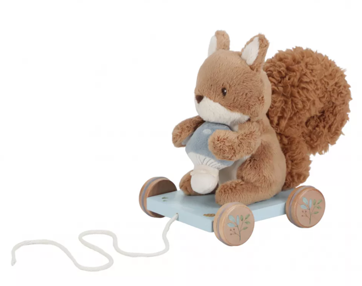 Little Dutch jucarie din lemn FSC cu roti si snur pentru tras 18m+ Forest Friends