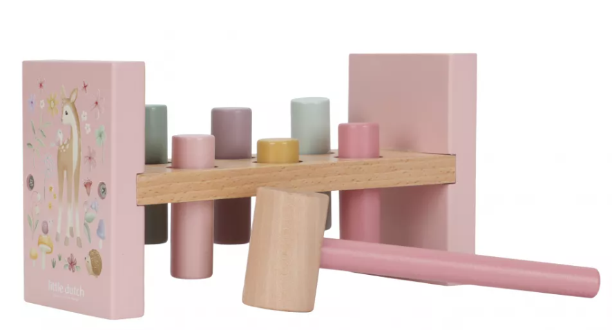 Little Dutch jucarie din lemn FSC cu cilindru si ciocan 12m+ Fairy Garden Imagine principală a produsului