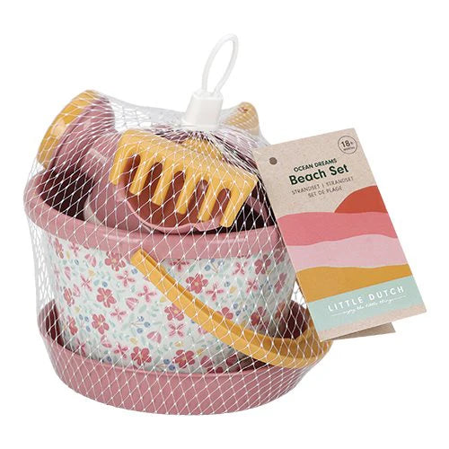 Little Dutch jucarii pentru plaja set 5 piese 12m+ Pink Flowers