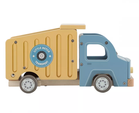 Little Dutch masina din lemn FSC cu accesorii 18m+ Camion de transport Multicolored