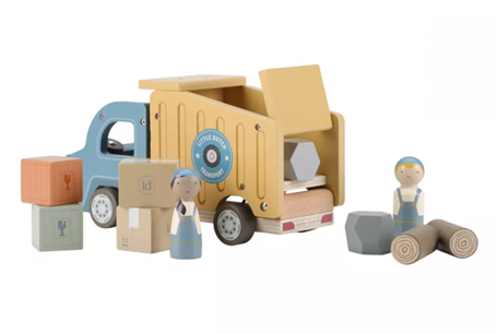 Little Dutch masina din lemn FSC cu accesorii 18m+ Camion de transport Multicolored