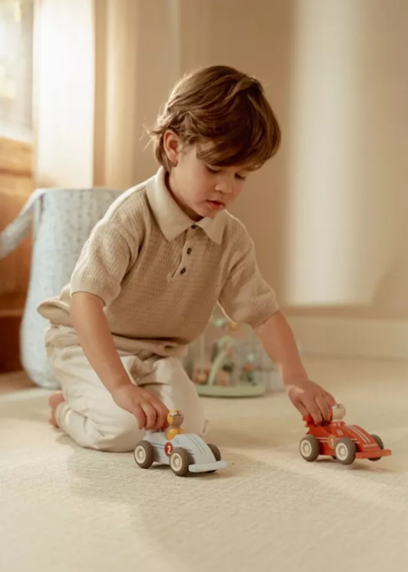 Little Dutch masinuta de curse din lemn cu pilot 2 buc 18m+ Multicolor