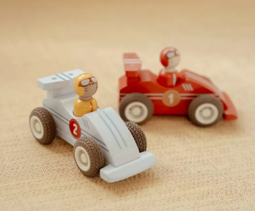 Little Dutch masinuta de curse din lemn cu pilot 2 buc 18m+ Multicolor