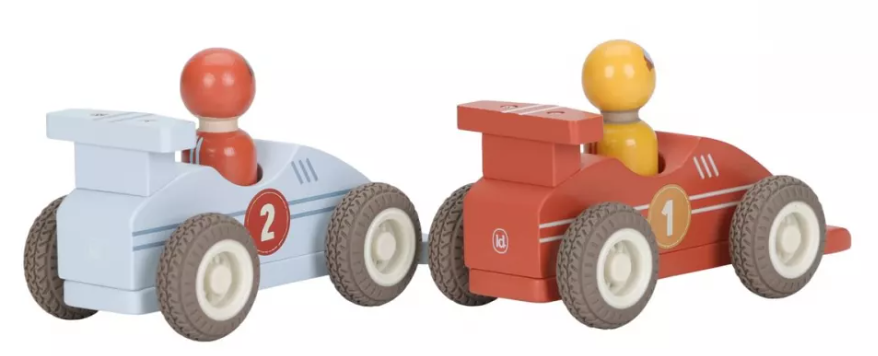 Little Dutch masinuta de curse din lemn cu pilot 2 buc 18m+ Multicolor