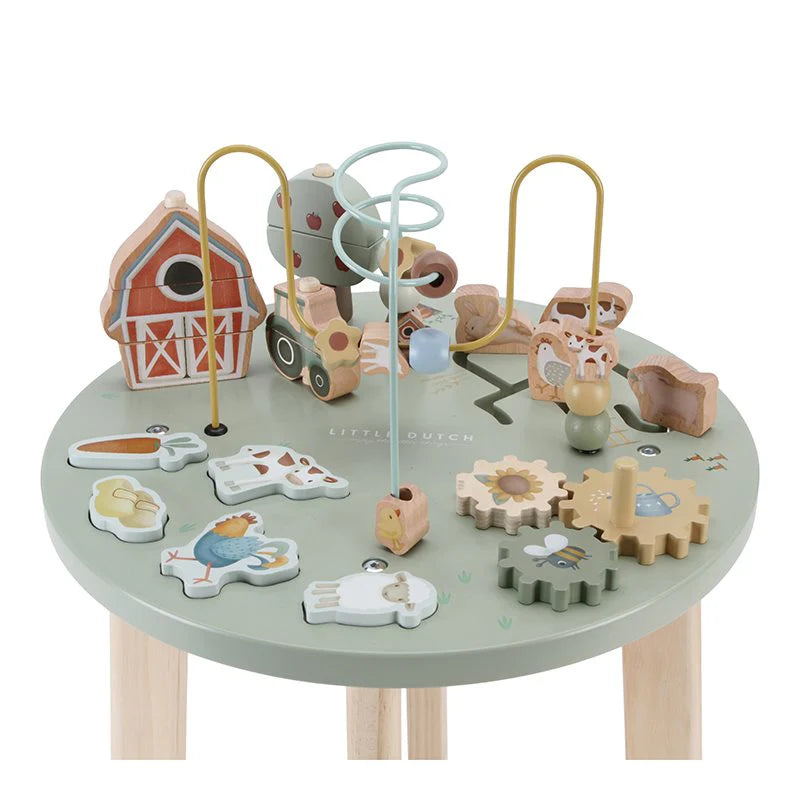 Little Dutch masuta din lemn FSC cu activitati 12m+ Little Farm