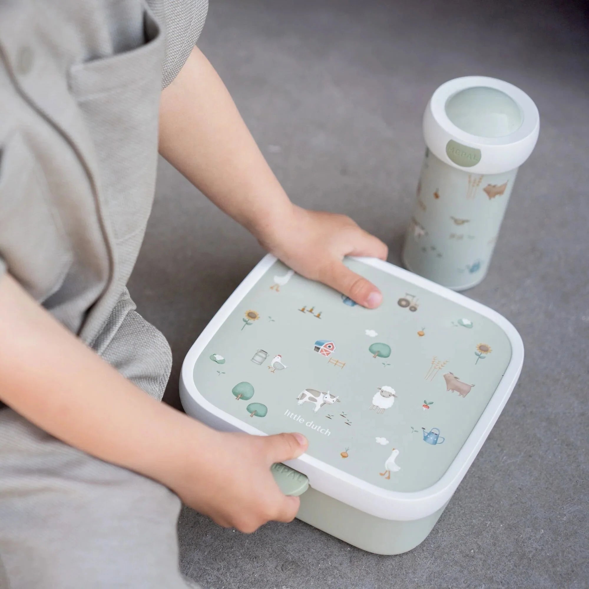 Little Dutch Mepal caserola pranz Bento 3 ani+ Little Farm Green