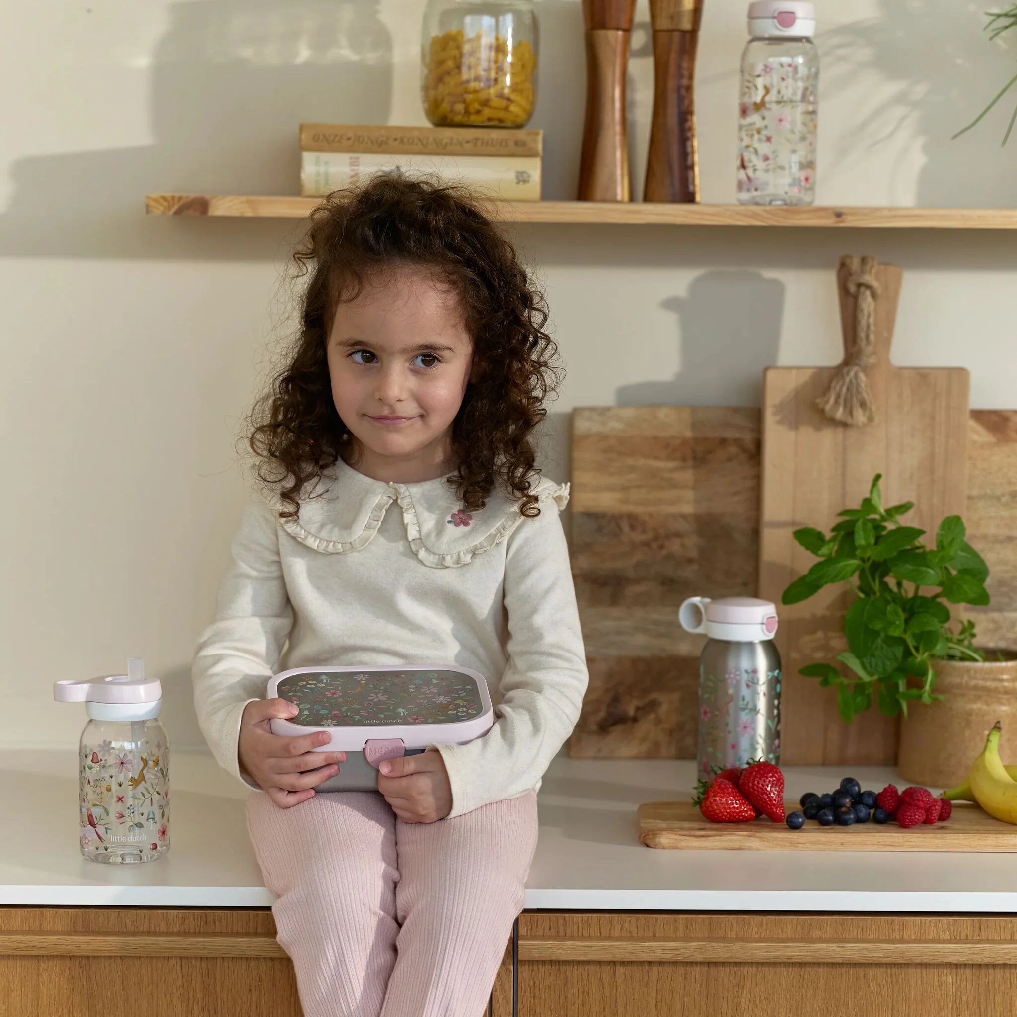 Little Dutch Mepal sticla de apa cu pai 450 ml 3 ani+ Fairy Garden