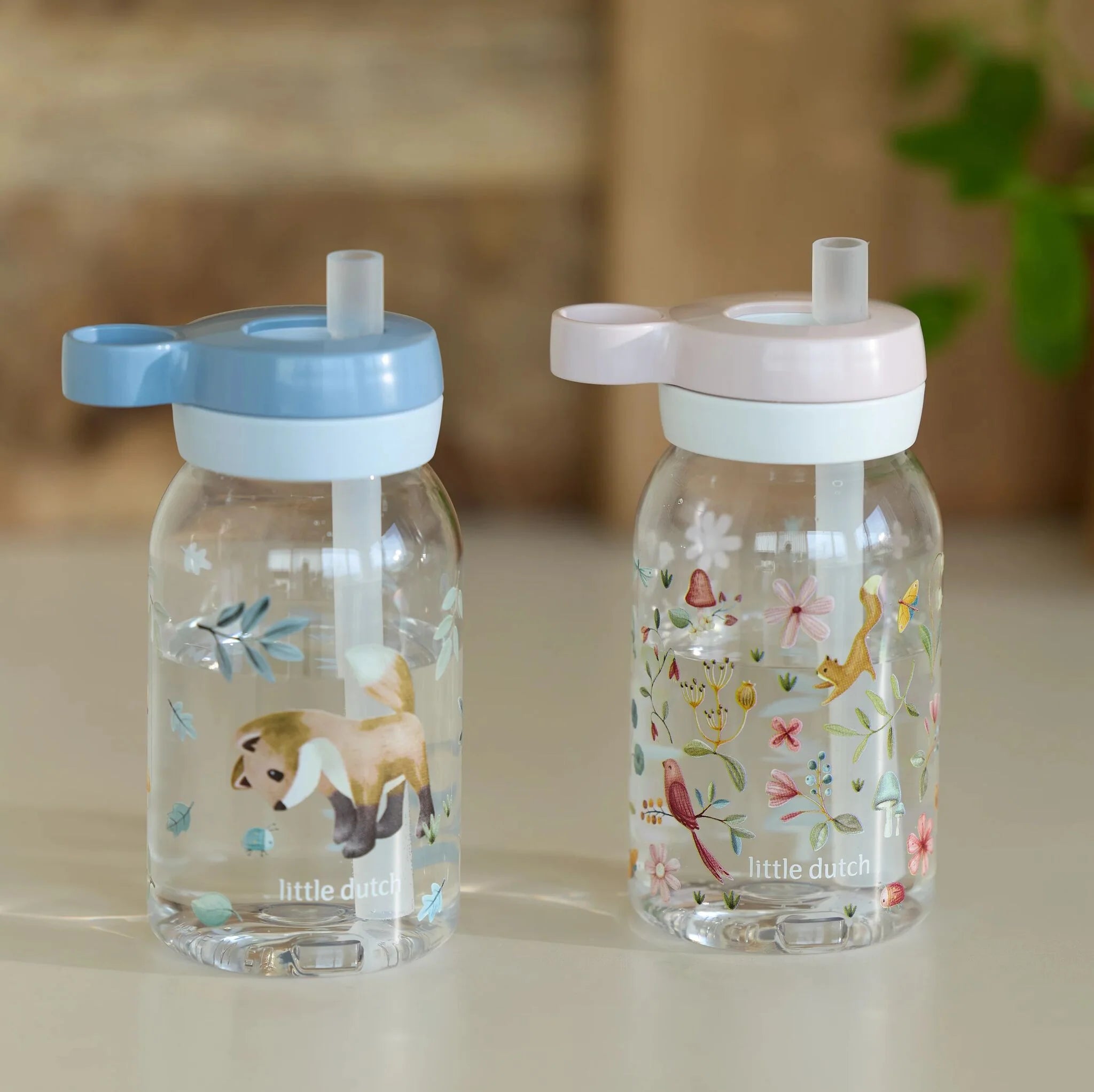 Little Dutch Mepal sticla de apa cu pai 450 ml 3 ani+ Forest Friends