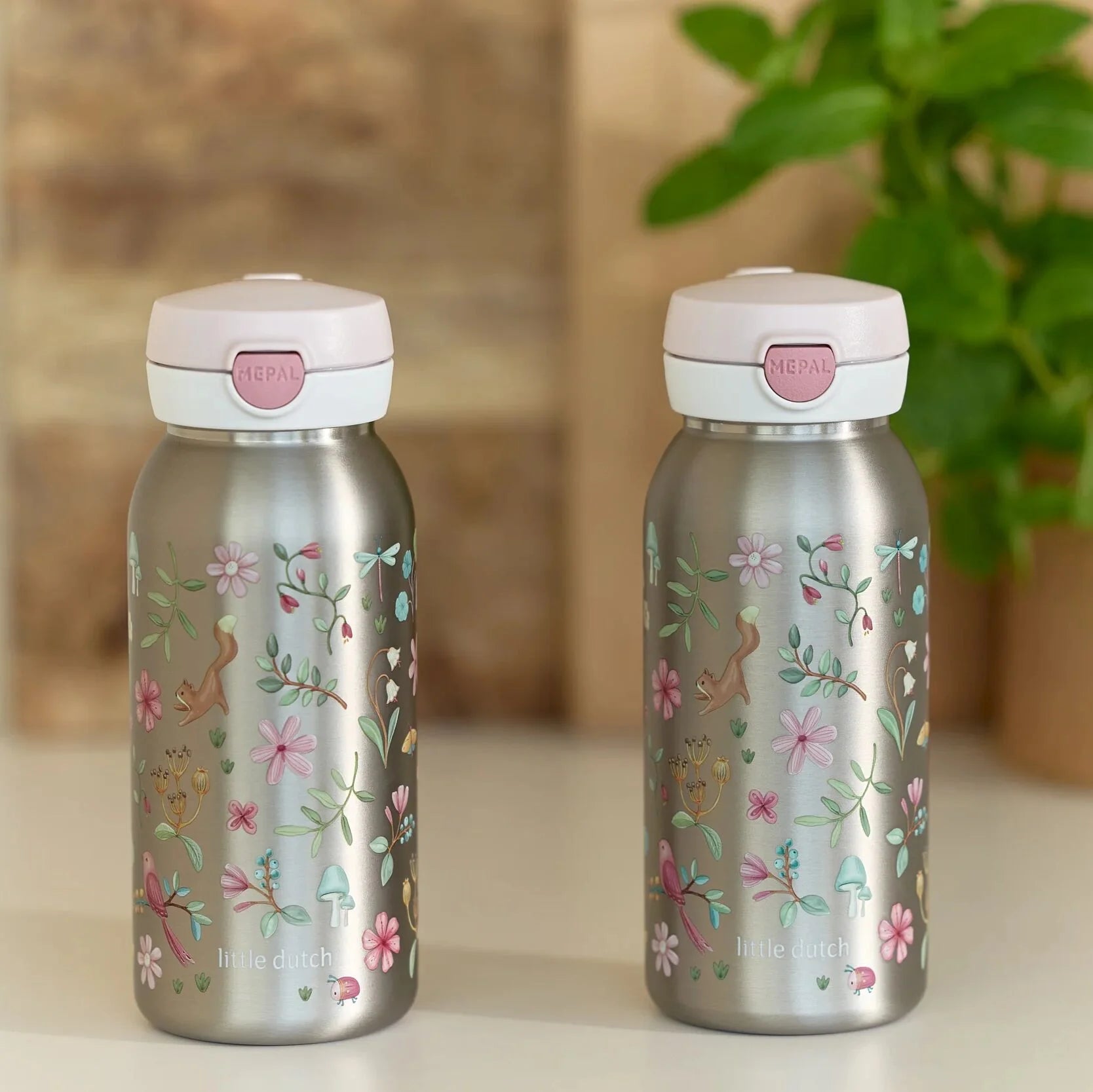 Little Dutch Mepal sticla de inox cu capac flip 600 ml 3 ani+ Fairy Garden