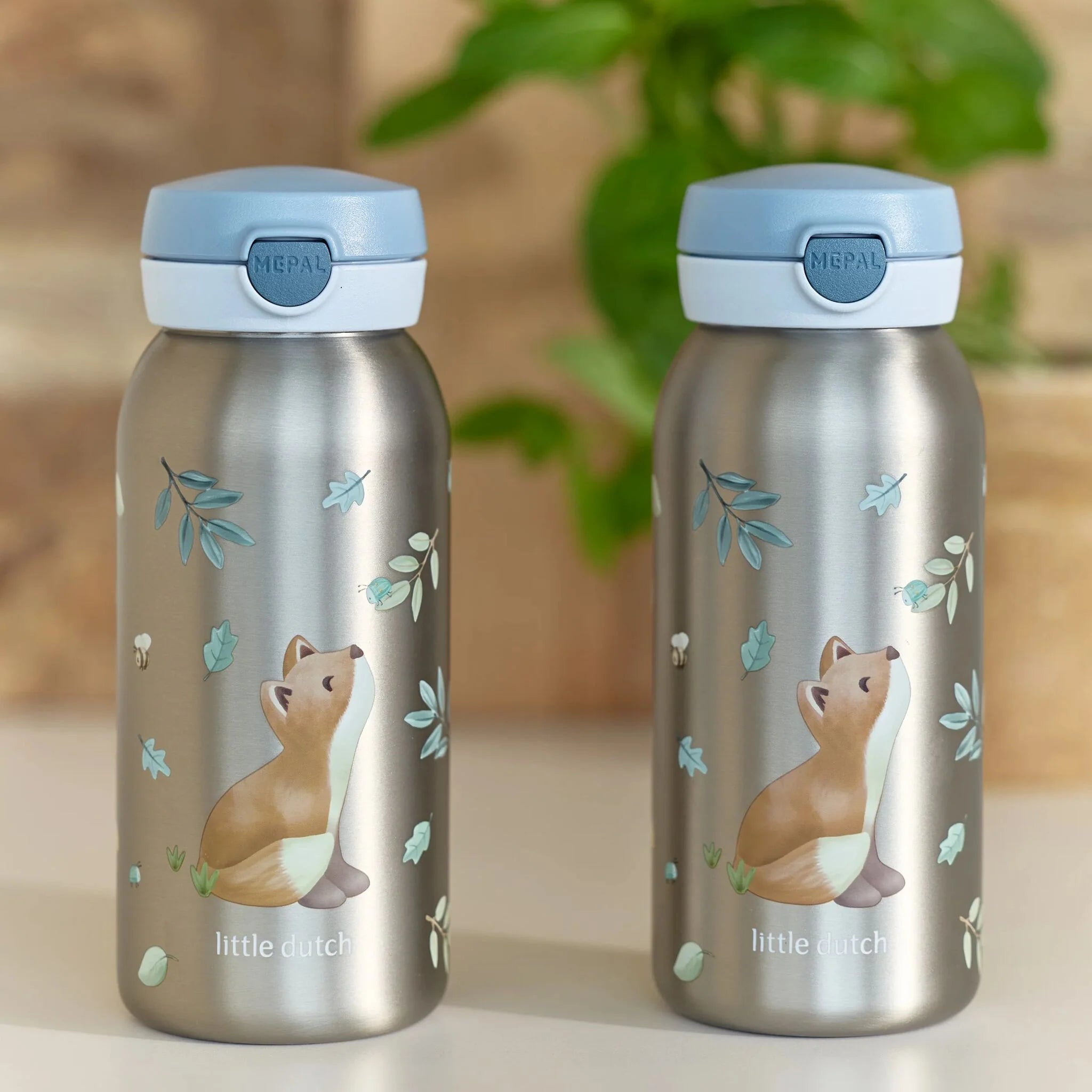 Little Dutch Mepal sticla de inox cu capac flip 600 ml 3 ani+ Forest Friends