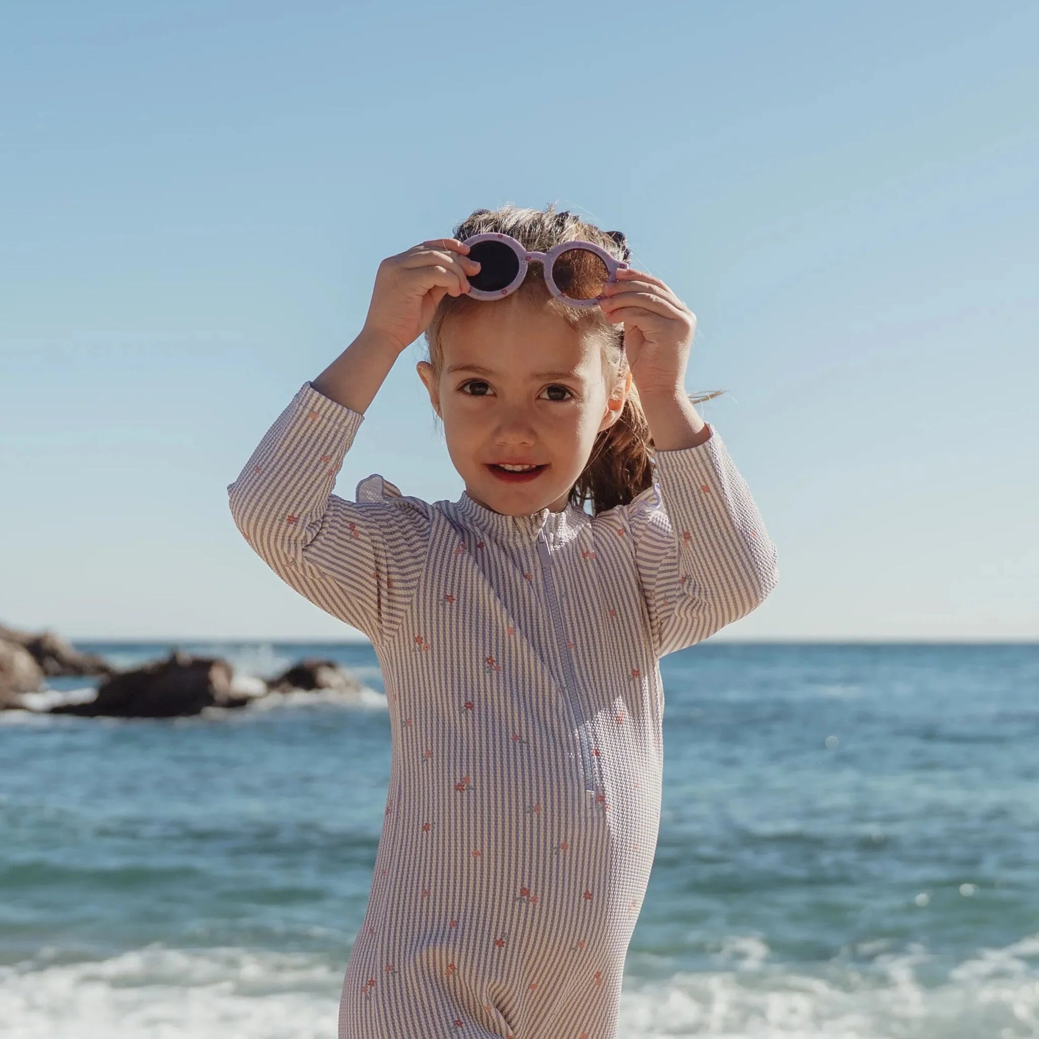 Little Dutch ochelari de soare copii 2-4 ani Dreamy Purple Stripes