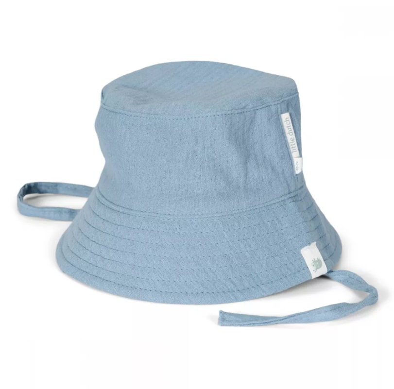 Little Dutch palarie de soare din bumbac organic 0-6 luni Stone Blue Imagine principală a produsului