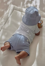 Little Dutch palarie de soare din bumbac organic 0-6 luni Stone Blue