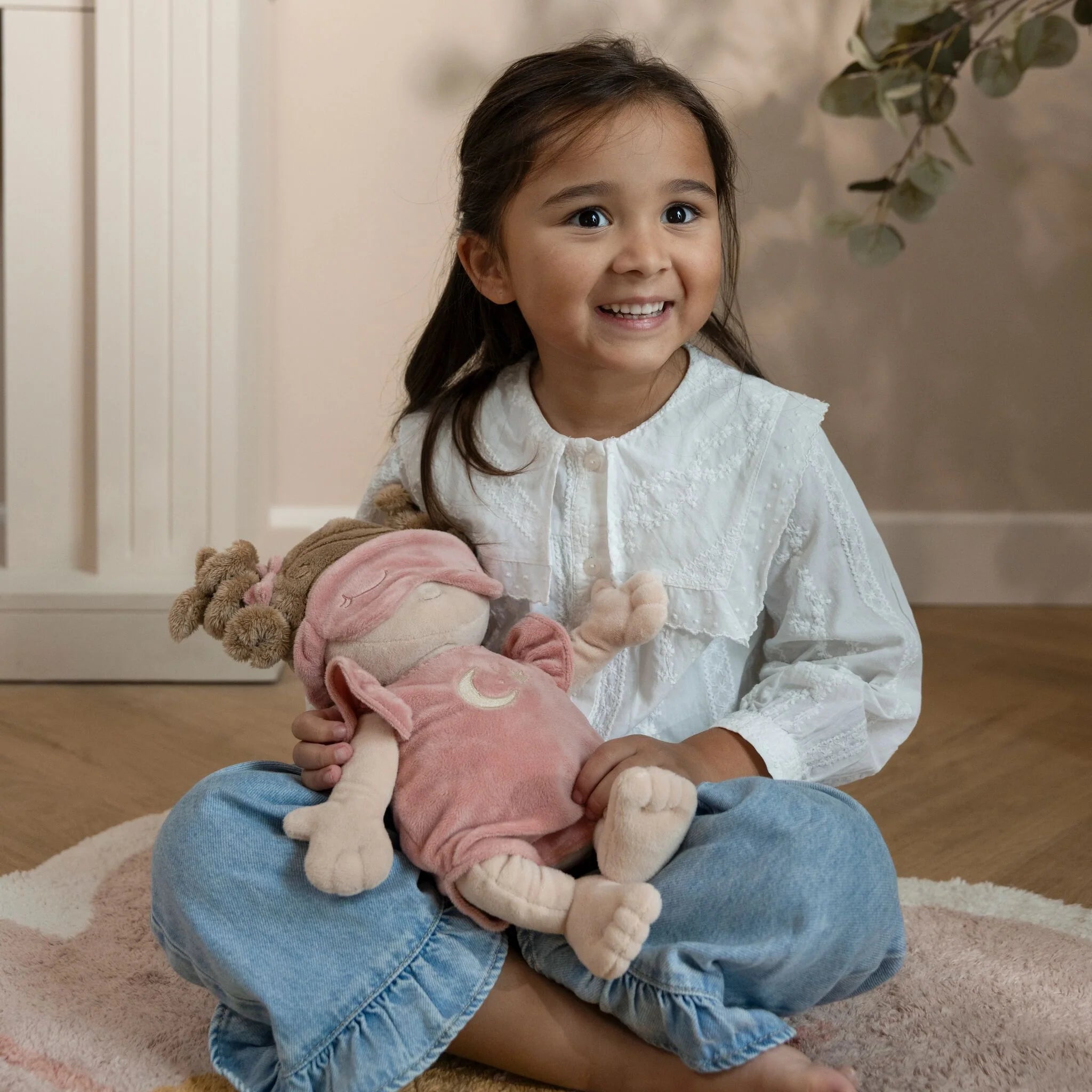 Little Dutch papusa textila certificata GRS 37 cm 12m+ Sleeping Rosa
