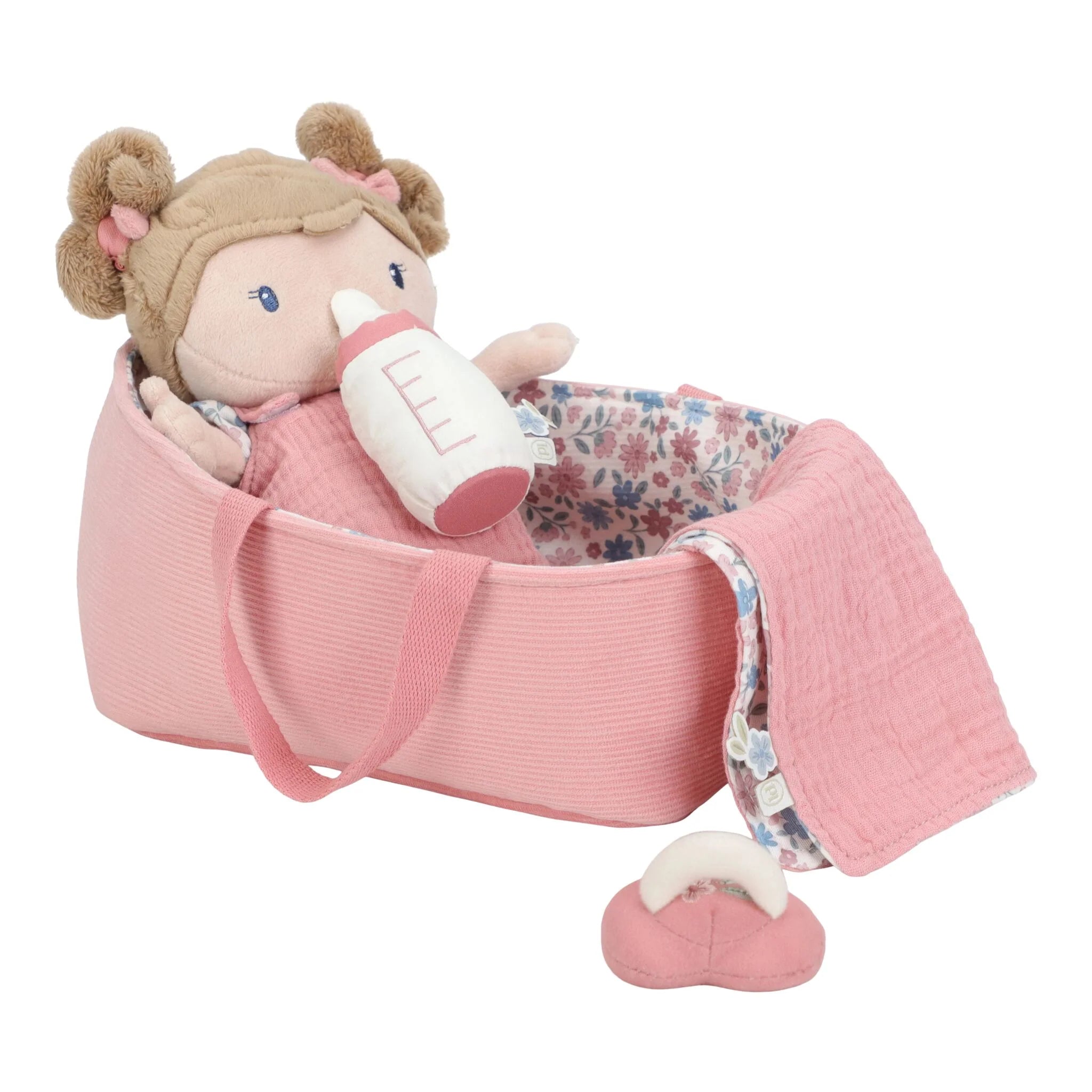 Little Dutch papusa textila in cosulet 12m+ Rosa Imagine secundară a produsului