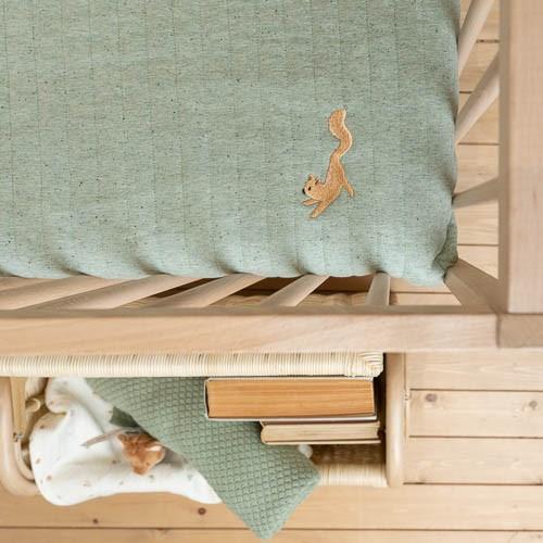 Little Dutch patura dubla reversibila din bumbac organic 70x100 cm 0m+ Pure Sage