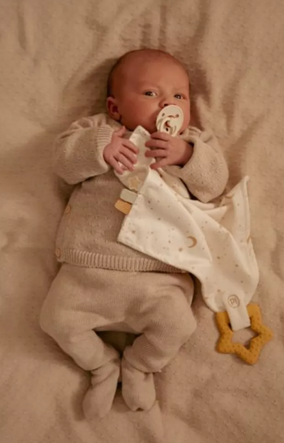 Little Dutch jucarie paturica cu inel de dentitie Newborn Naturals 0m+