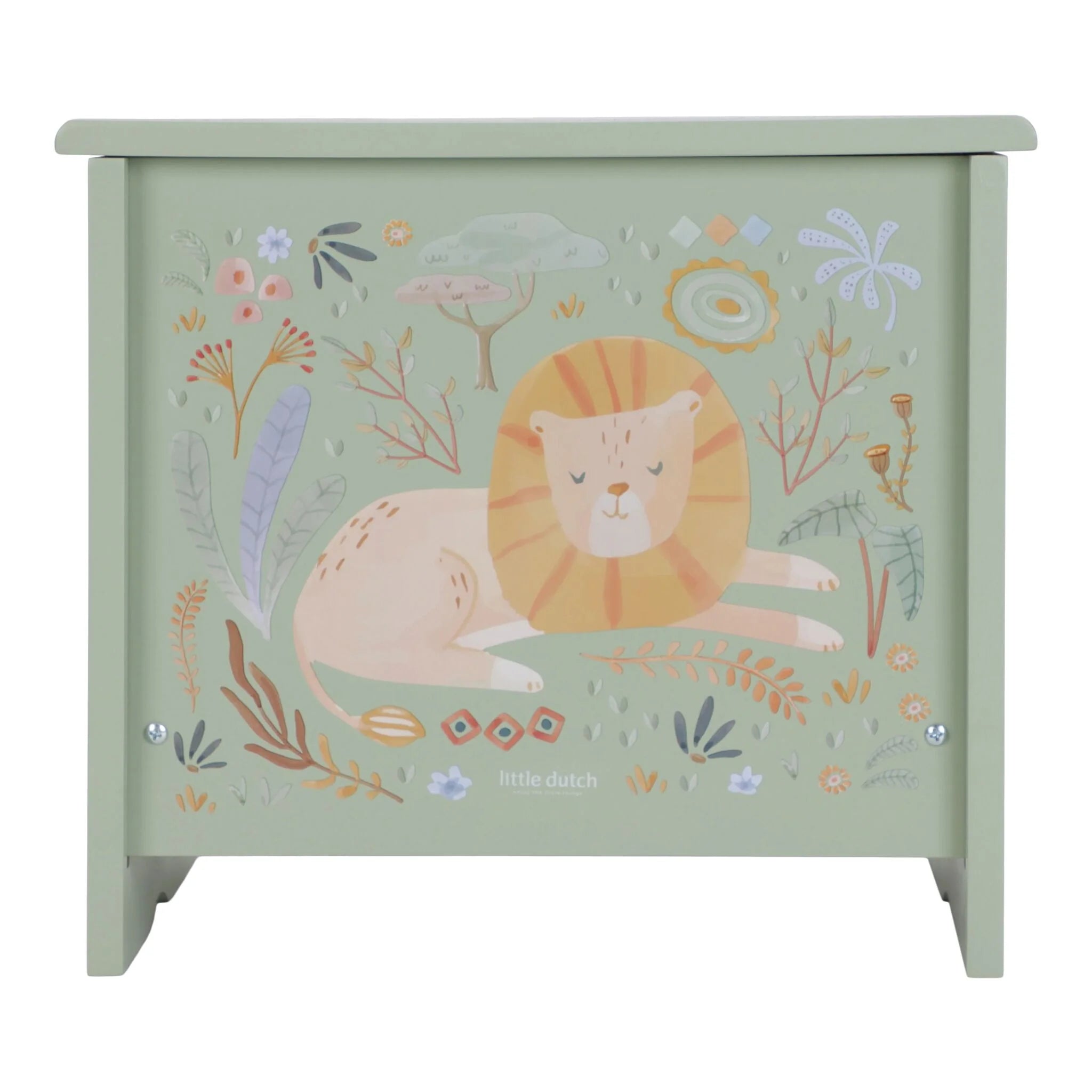 Little Dutch pian din lemn FSC 18m+ Safari Friends Green