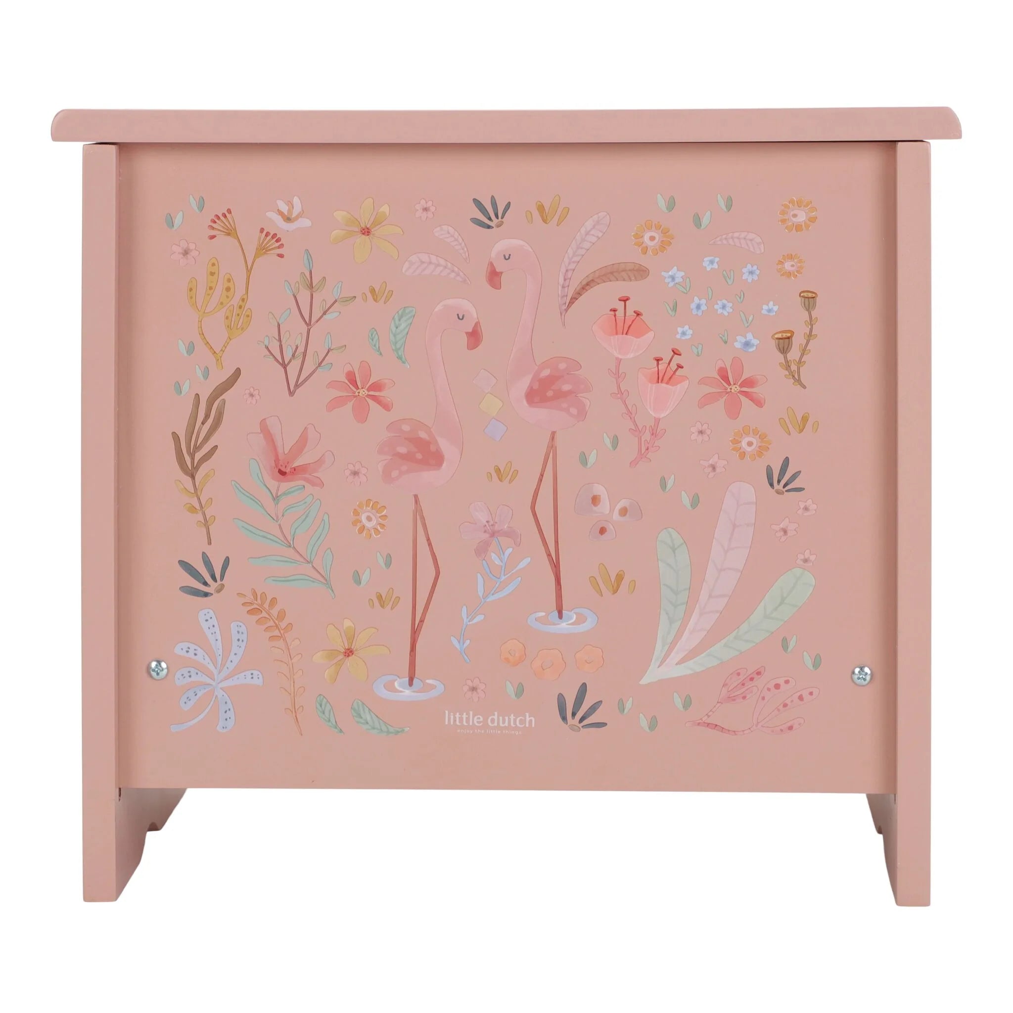 Little Dutch pian din lemn FSC 18m+ Safari Friends Pink