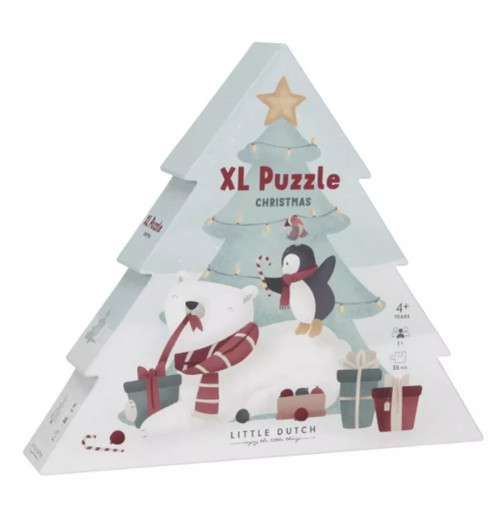 Little Dutch puzzle XL din carton FSC 4 ani+ Brad de carciun
