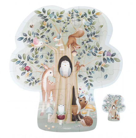 Little Dutch jucarie din lemn FSC sortator forme 18m+ Forest Friends Albastru