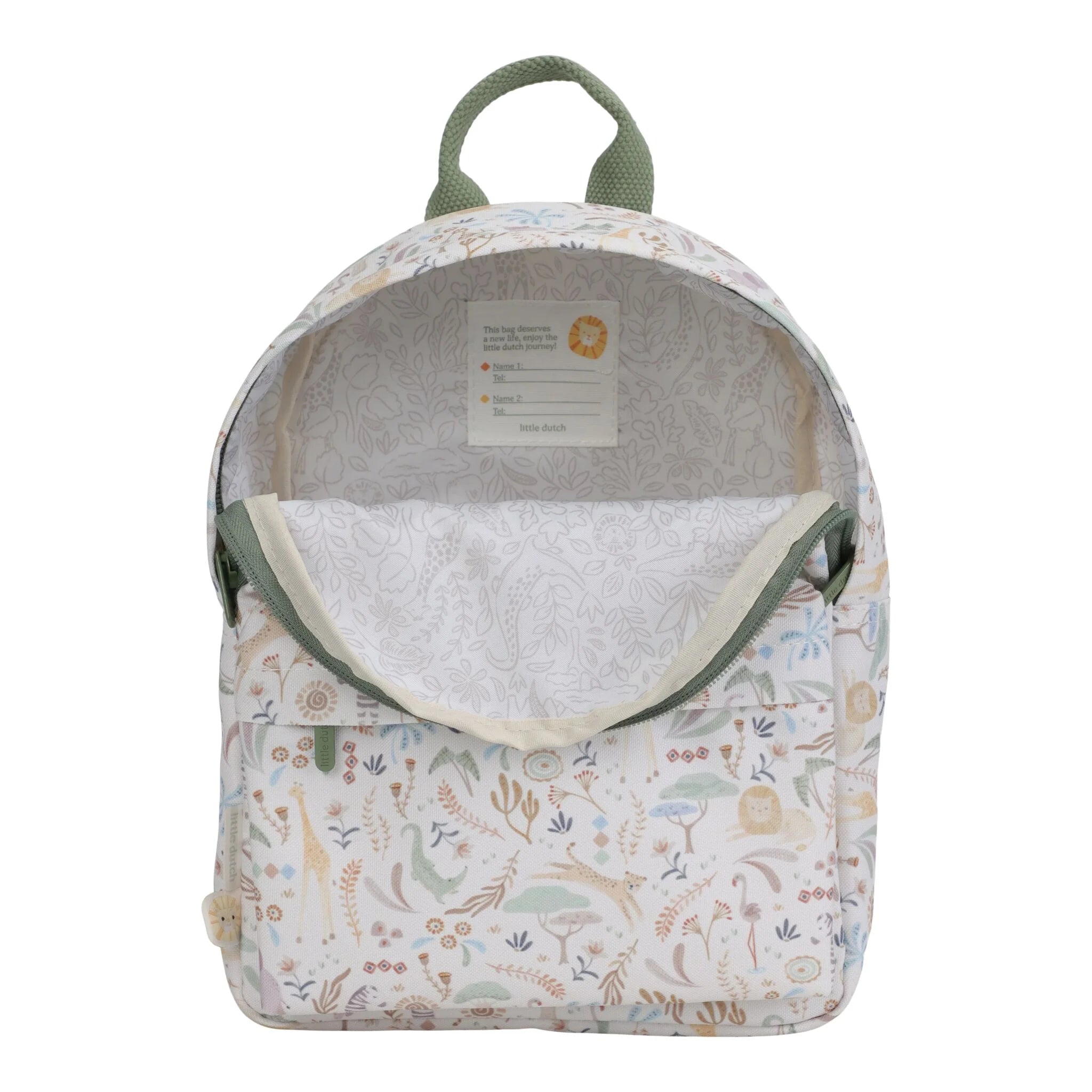 Little Dutch rucsac pentru copii 2-5 ani Safari Friends White 29 cm