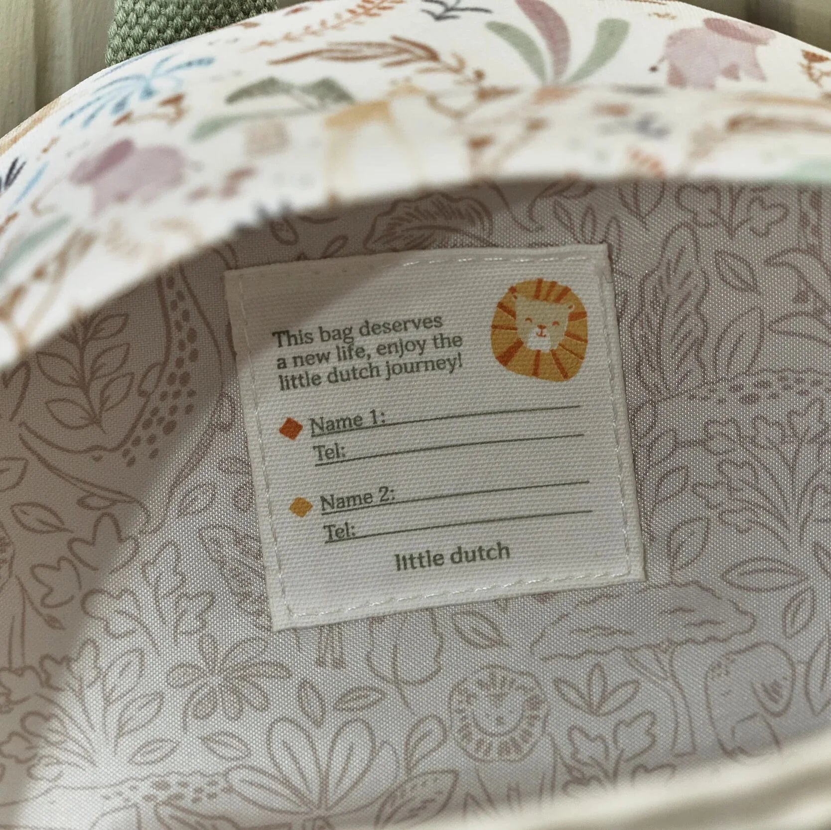 Little Dutch rucsac pentru copii 2-5 ani Safari Friends White 29 cm